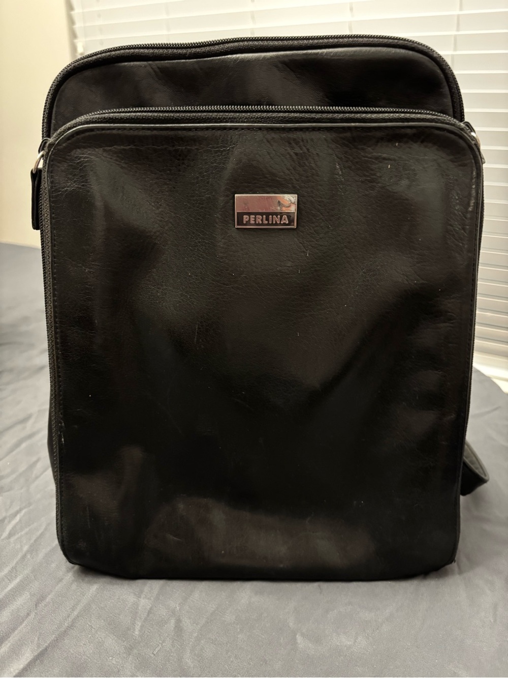 Perlina Black Vintage Leather Backpack